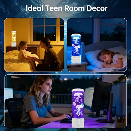Jellyfish Lamp with Bluetooth Speaker - White, 17 Colors & 4 Modes, USB Powered