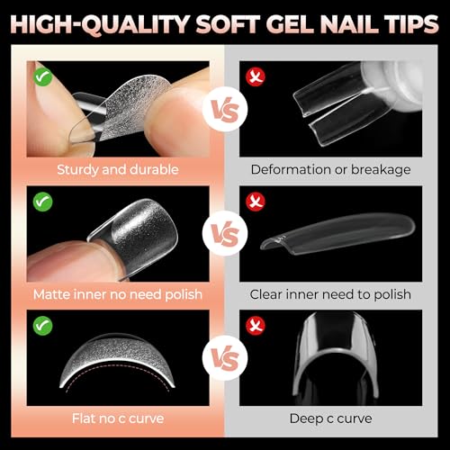 C-XS Square Extra Short Gel Nail Tips Full Cover - 120Pcs