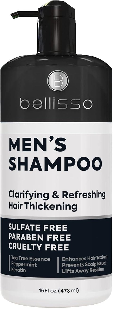**Skiennix Shampoo for Men - Tea Tree Oil & Peppermint - Sulfate & Paraben Free, Clarifying Formula for Oily Hair**