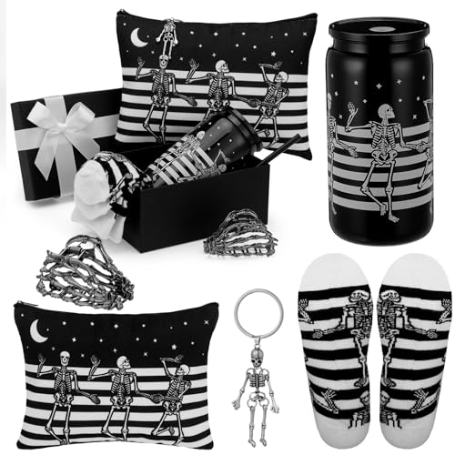 Halloween Skeleton Gift Set - Gothic Dancing Skeleton Figures for Men and Women