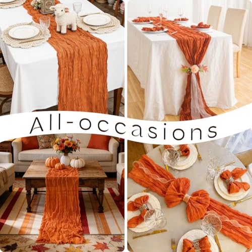 Orange Cheesecloth Table Runner 21×120 Inches - 10ft, Wedding & Event Decor — Variation of THIS listing