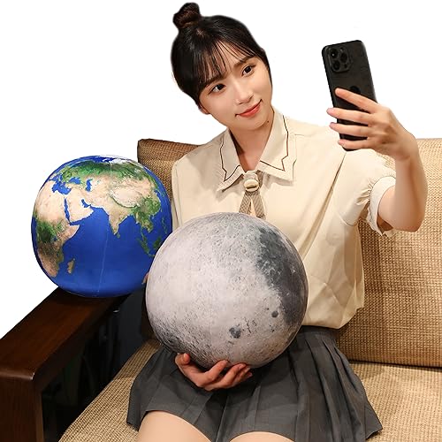 Earth and Moon Plush Pillow Set - 10 Inch Space Plush Toys for Kids & Decor - Variation of THIS Listing