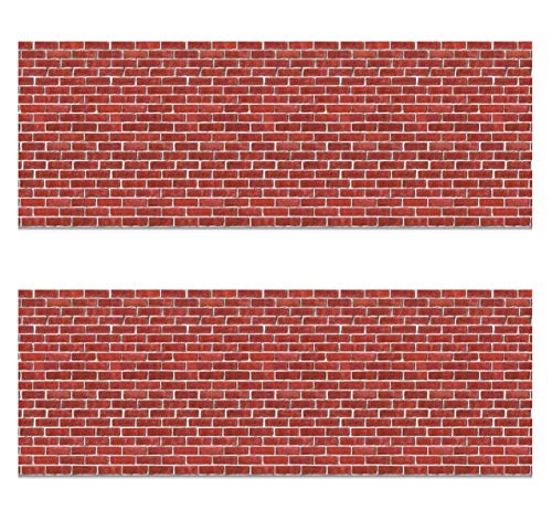 Christmas/Winter Brick Wall Backdrop 2-Pack - 4ft x 30ft Photo & Party Decorations
