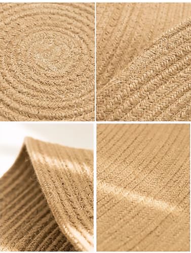 Khaki Jute Woven Oval Placemats Set of 6 - Heat Resistant Farmhouse Table Mats