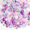 Half Pearl Rhinestones for Crafts & Nail Art - Light Pink Purple White Series 30g