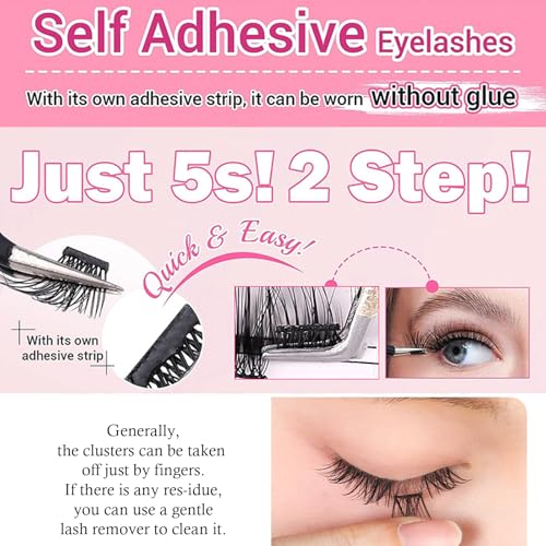 Self Adhesive Bunny Lash Clusters - Manga Cat Eyelashes with Variation: Princess