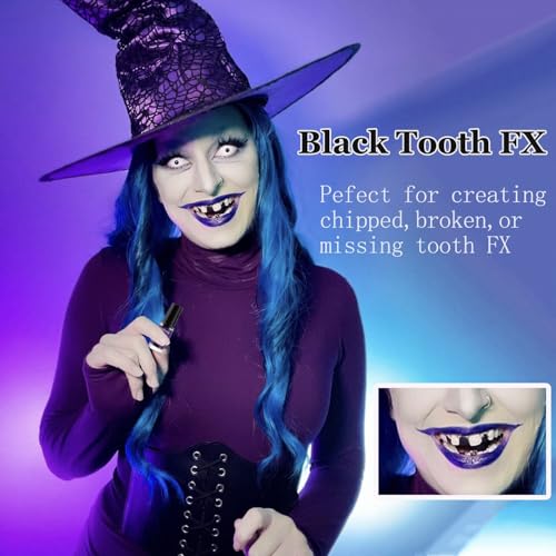 Black Tooth Paint - Temporary Black Teeth Makeup for Halloween & Cosplay - Black