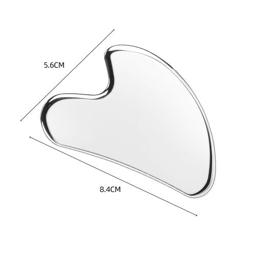 BTYMS Gua Sha Facial Tools, 2 Pcs Heart Shaped Guasha Tool Stainless Steel Face Sculpting Tool