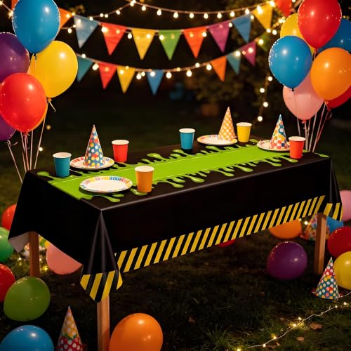Green 81pcs Halloween Party Plates Set with Tablecloth - Pumpkin & Ghost Design
