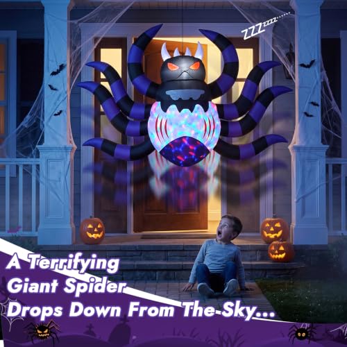 Outdoor 5.2 FT Animatronic Spider Inflatable with Up/Down Motion & LED Lights