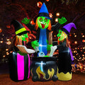 6Ft Halloween Inflatable Witches with LED Lights for Outdoor Yard Decor