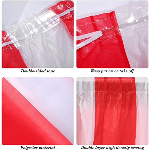 Red White Striped Circus Theme Table Skirt Set for Parties - 4 Pieces, 165 x 29 Inches