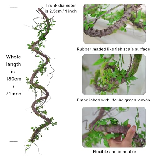 71-Inch Bendable Jungle Vine Garland with Lifelike Greenery for Decorations