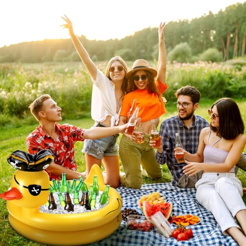 Inflatable Pirate Duck Cooler - Floating Beverage Cooler for Parties & Outdoor Events