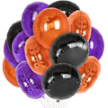 18 Inch Black Orange Purple Foil Balloons Set for Party Decorations - Helium & Air Fillable