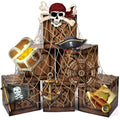 Pirate Party Decorations Set with Treasure Boxes, Adventure Cardboards & Fishing Net