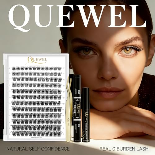 1 Pack DIY Eyelash Extensions Kit with 144 Clusters, Glue, Tweezers & Remover