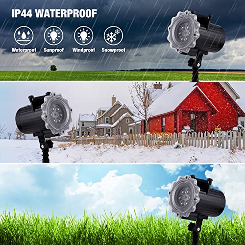 Outdoor Halloween Projector Lights with 12 Ghost & Pumpkin Patterns, Waterproof LED Decor