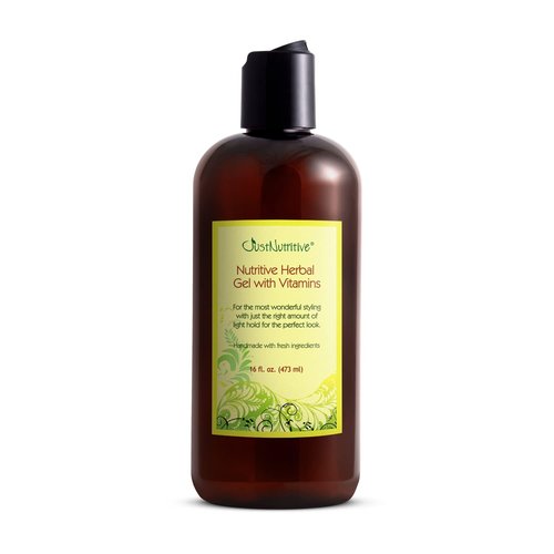 Just Nutritive Herbal Hair Gel With Vitamins & Proteins | Natural, Alcohol-Free & Humidity Controlling for All Hair Types - 16 Fl Oz
