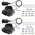 2 Pack 2.5A Inflatable Air Blower with 12V/3A Adapter & Colorful LED Lights - Variation of 2.5A/2P