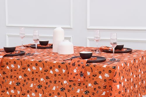 Halloween Tablecloth 52x52 Inch Spooky Haunted House Design - PurpleEssences