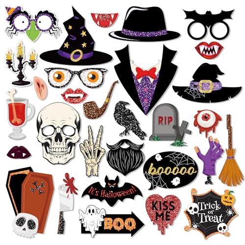 Halloween Photo Booth Props Set for Parties and Photos - 25 Pieces