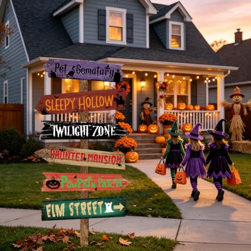 Halloween Party Directional Signs Set - 20PCS Spooky Yard & Wall Decor | Rustic BCUS-Halloween.Signs-Rustic