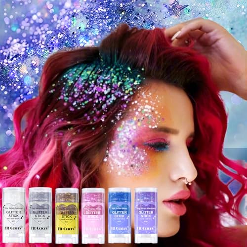 White Silver Body & Face Glitter Stick - Sparkling Mermaid Sequins for Festivals & Makeup