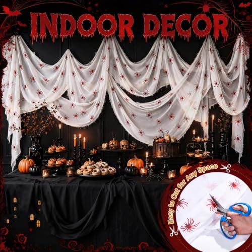 Halloween Skeleton Tablecloth 84.6 x 108.3 Inches Creepy Skeleton Print Cover for Party & Decorations