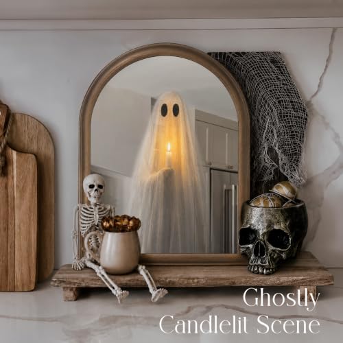 Light Up Ghost Mirror Halloween Decor 11 x 13.8 Inch Tabletop Display