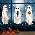Halloween Ghost Window Clings Set - Large Ghost Pumpkin Bats for Holiday Decor