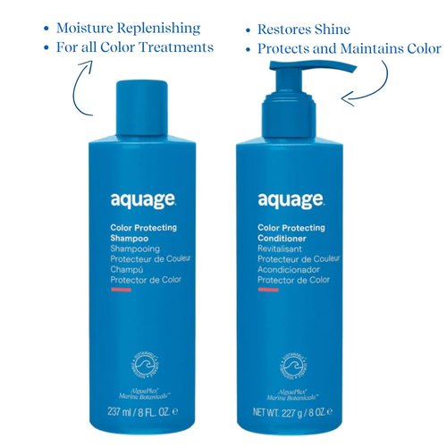 AQUAGE Color Care Regimen Bundle - Color Protecting Shampoo & Conditioner, 8 Oz Each for Healthy, Shiny Hair