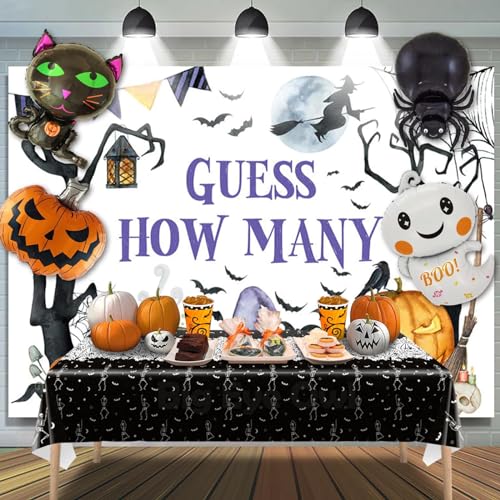 Disposable Halloween Skeleton Skull Tablecloth Pack of 3 - Black Vinyl Party Cover