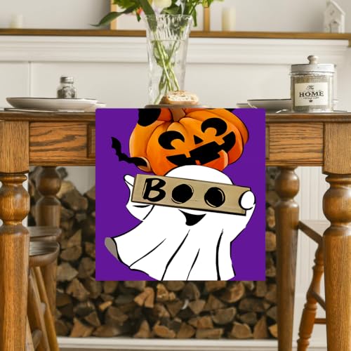 Halloween Table Runner 13x72 Inch Black Cat Boo Pumpkin Decor