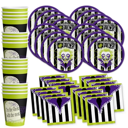 Halloween Ghost Tableware Set for 16 - Beetlejuice Party Supplies - Variation of THIS listing