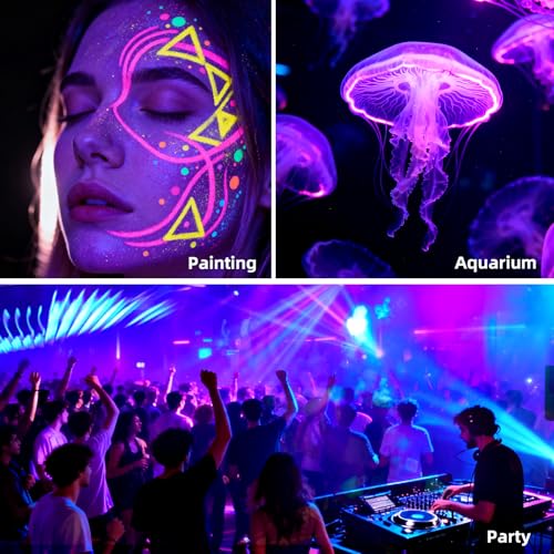2 Pack 100W UV LED Black Light Flood Lights IP66 Waterproof for Parties & Stage