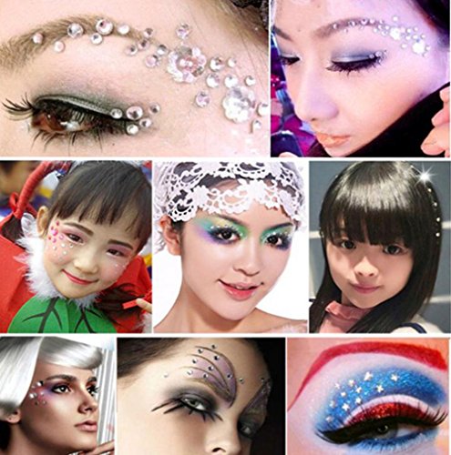 Purple Flatback Rhinestones Self-Adhesive Crystal Gems for Face Body Nails Makeup - 91 pcs