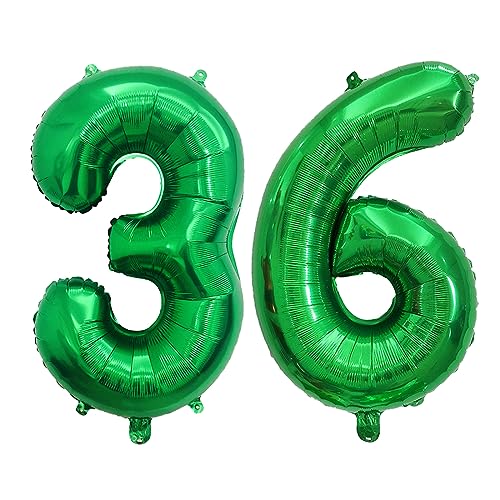 40 Inch Number Foil Balloon for 36th Birthday Party Decoration - Dark Green