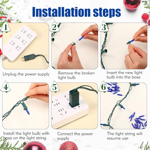 60 Count Blue Incandescent Christmas Mini Replacement Bulbs for String Lights