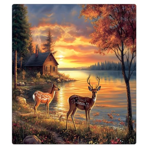 Deer Sunset Forest Dishwasher Magnet Cover - Front Decoration for Most Dishwashers - C Animal Forest Sunset Deer