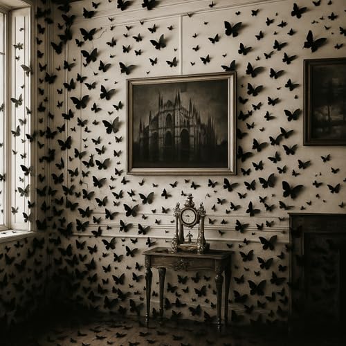 Halloween 3D Black Butterfly Wall Stickers Set - 300 Pieces, Multiple Sizes