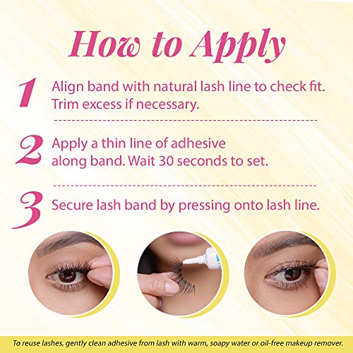 False Eyelashes 70 Flirty Style - Black, Reusable Strip Lashes 4-Pack