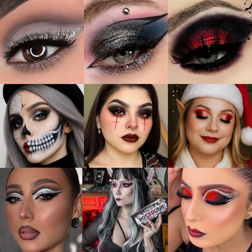 Emo Punk Goth Smoky Eyeshadow Palette - 12 High Pigment Shades for Dark Makeup