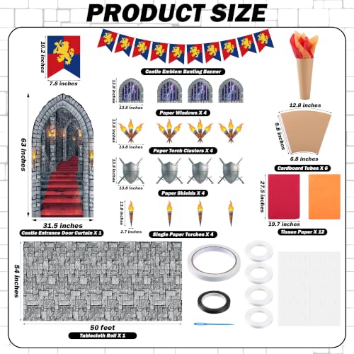 Medieval Castle Party Decorations Set - Knight Birthday Supplies, 26pcs, Variation: Medieval Castle