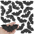 20 Pack Black Halloween Plastic Bats - Realistic Scary Party Decorations