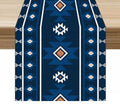 13x36in Dark Blue Boho Tribal Table Runner - Native American Ethnic Decor