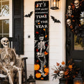 Halloween Skeleton Porch Sign - 41.7 Inch Wooden Yard Door Decor