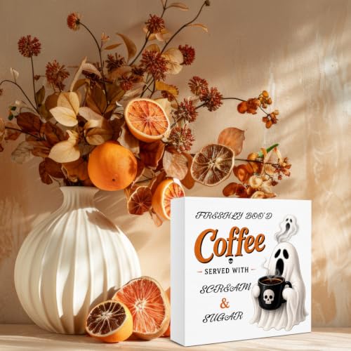 Halloween Kitchen Decor Ghost Coffee Wooden Sign - Variation of THIS Listing