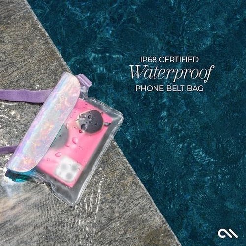 Case-Mate Waterproof Phone Pouch - IP68 Triple Seal Protection with Adjustable Strap | Iridescent for iPhone 17 Pro Max & More
