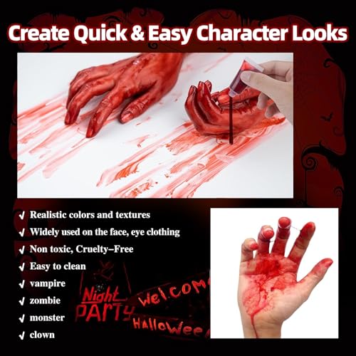 Professional Zombie SFX Makeup Kit with Face Paint, Liquid Latex & Fake Blood